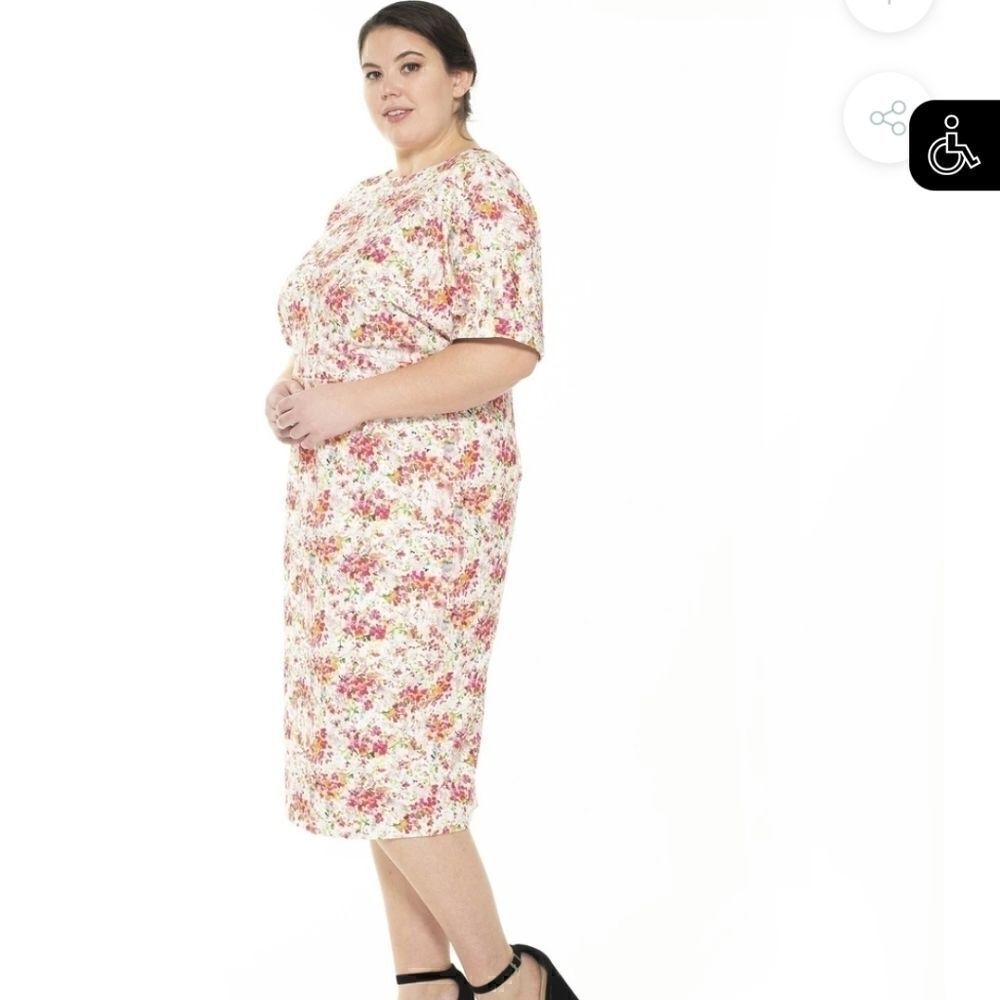 🌺🌸ALEXIA ADMOR JACQUELINE DOLMAN SLEEVE SHEATH 1x - Picture 1 of 7